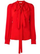Sonia Rykiel 'jabot' Neck Tie Blouse, Women's, Size: 38, Red, Silk