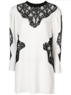 Valentino Lace Insert Knit Dress - White
