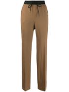 P.a.r.o.s.h. Two Tone Flared Trousers - Brown