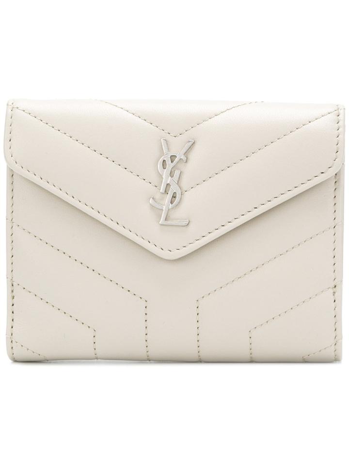 Saint Laurent Lou Lou Wallet - Nude & Neutrals