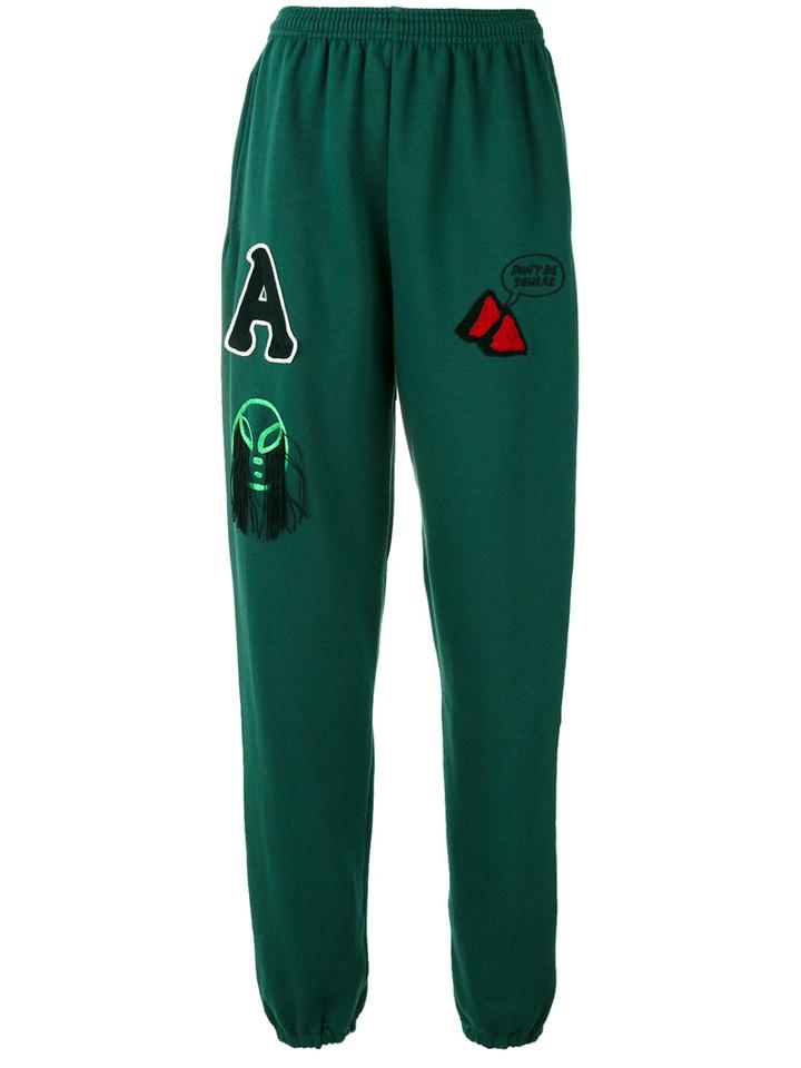 Aries - Multi-patches Sweatpants - Women - Cotton/polyester - 1, Women's, Green, Cotton/polyester