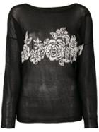 Twin-set Floral Tapestry Top - Black