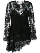 Zimmermann - Asymmetric Lace Blouse - Women - Cotton/polyamide/silk - 0, Black, Cotton/polyamide/silk