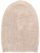 Rick Owens Ribbed Beanie, Women's, Nude/neutrals, Polyamide/cashmere/wool