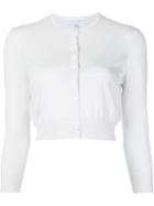 Carolina Herrera Cropped Cardigan, Women's, Size: Large, White, Cashmere