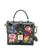 Dolce & Gabbana Dolce Soft Floral Print Bag, Women's, Black, Leather/metal