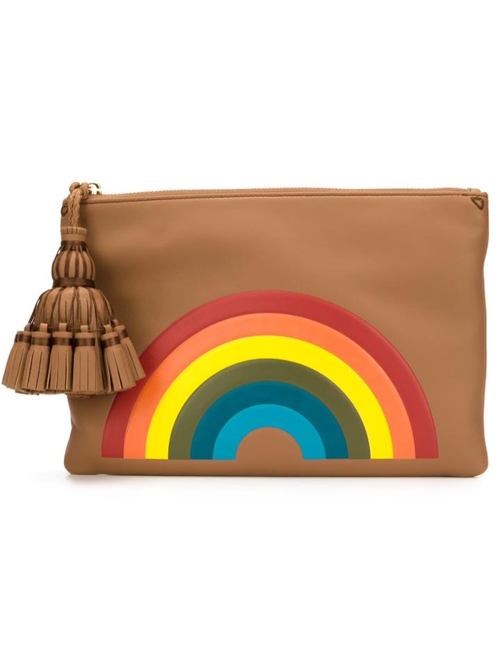 Anya Hindmarch 'rainbow Georgiana' Clutch - Brown