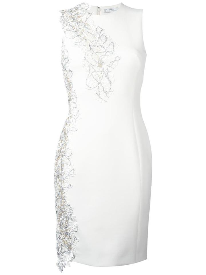 Versace Collection Fitted Dress, Women's, Size: 42, White, Polyester/viscose/spandex/elastane