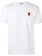 Comme Des Garçons Play Embroidered Logo T-shirt, Men's, Size: Medium, White, Cotton