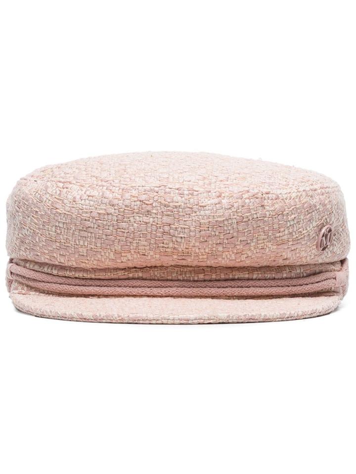 Maison Michel Andre Tweed Baker Boy Hat - Black