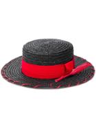 Ruslan Baginskiy Flat Brim Straw Hat - Black