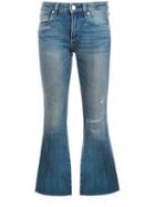 Amo Cropped Flare Jeans, Women's, Size: 26, Blue, Coir/spandex/elastane