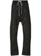 Rick Owens Drop Crotch Track Pants, Men's, Size: 48, Black, Polyester