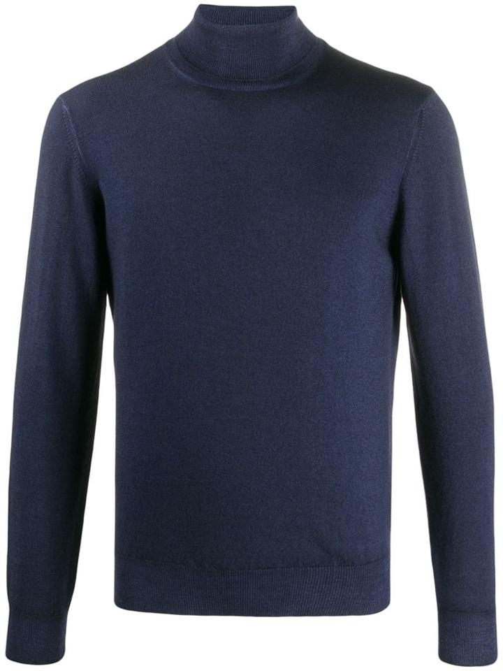 Tagliatore Wool Roll Neck Jumper - Blue
