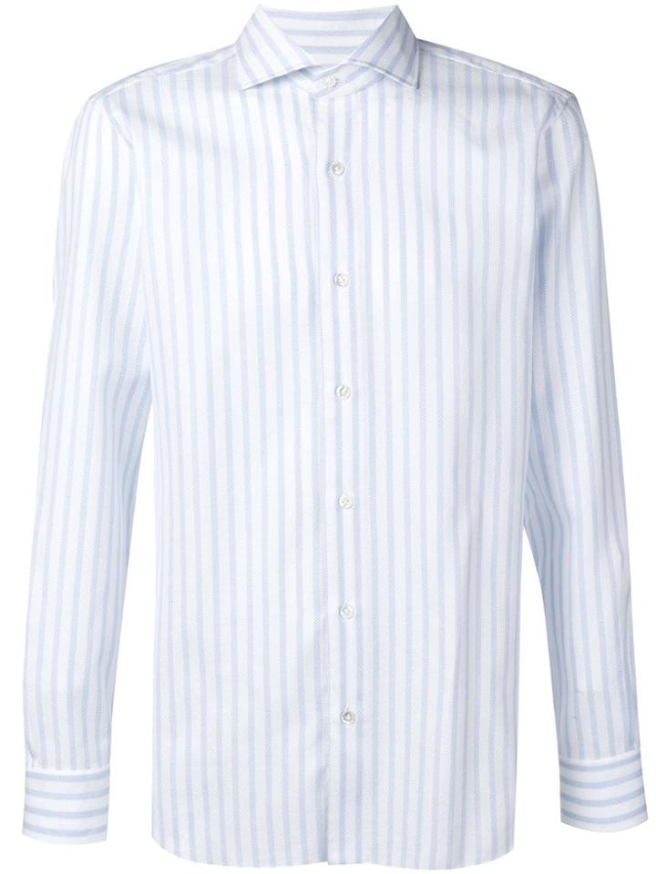 Barba Classic Striped Shirt - White