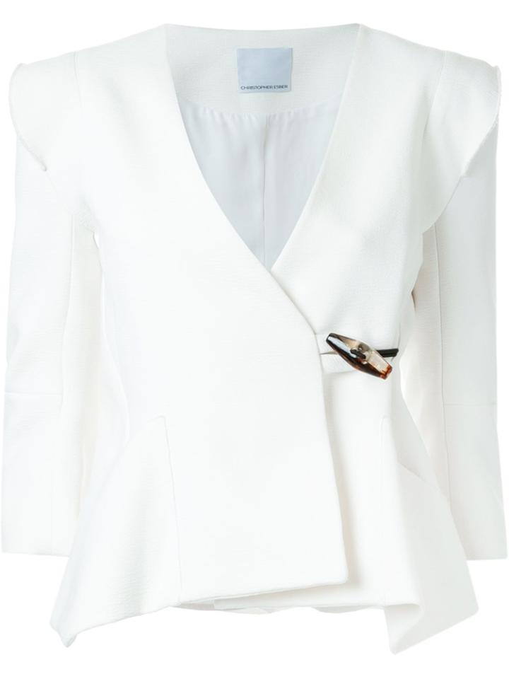Christopher Esber Tilted Curved Shoulder Blazer - White