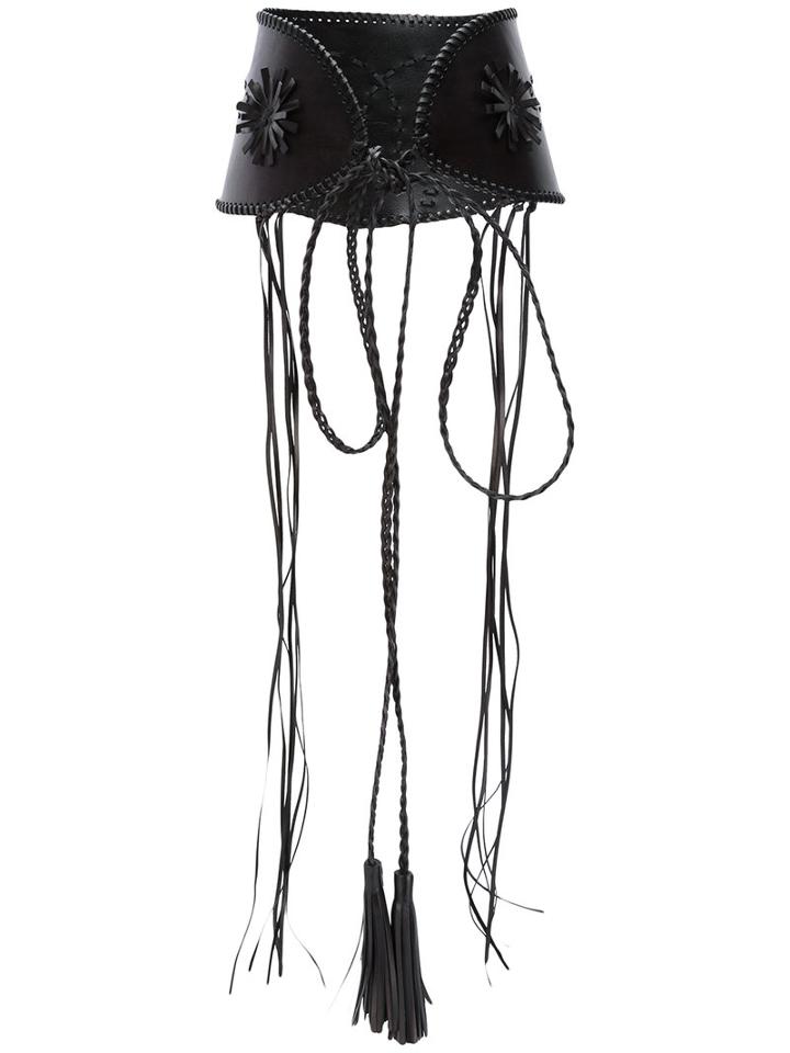 Alberta Ferretti - Tied-up Thick Belt - Women - Leather - S, Women's, Black, Leather