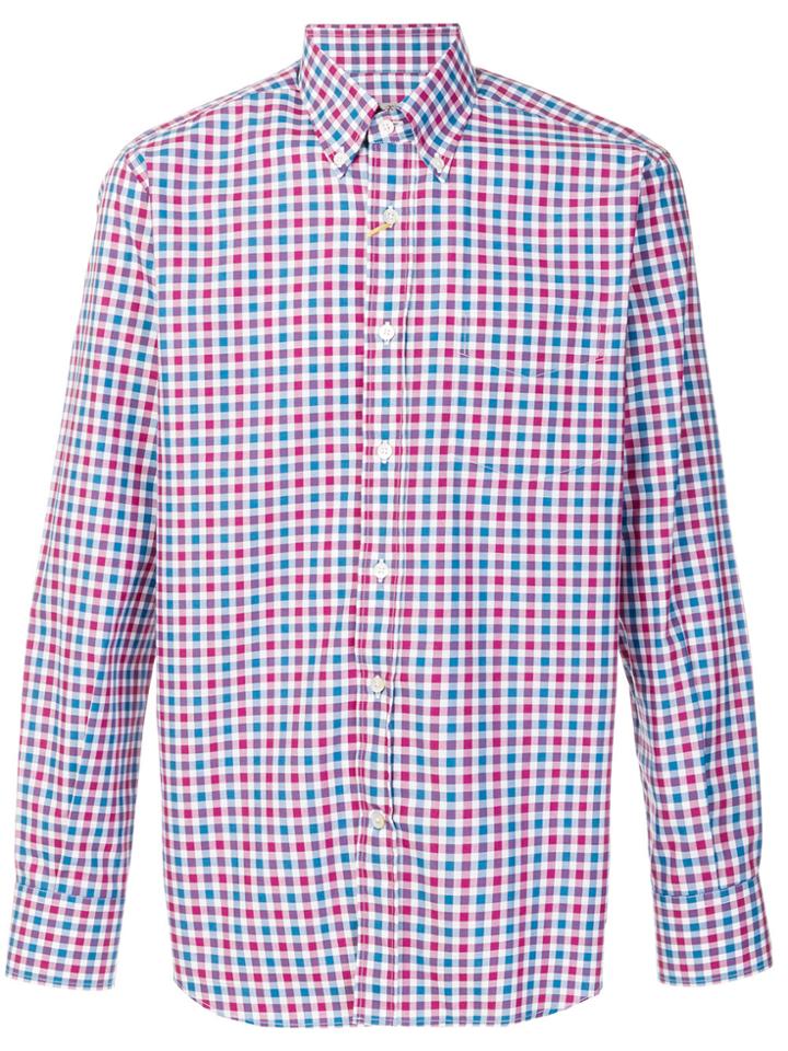 Canali Checked Button-down Shirt - Red