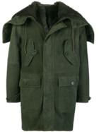 Closed Foldover Collar Parka - Green