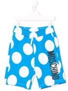 Moschino Kids Teen Logo Polka Dot Shorts - Blue