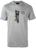 Lanvin Embroidered Key Design T-shirt, Men's, Size: Xl, Grey, Cotton