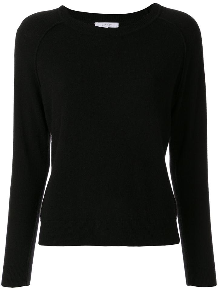 Venroy Cashmere Raglan Sleeves Jumper - Black