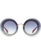 Miu Miu Eyewear Reveal Glitter Sunglasses - Blue