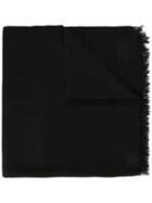 Cruciani Raw Edge Scarf, Women's, Black, Cashmere/silk