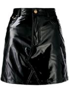 Chiara Ferragni Wet Look Mini Skirt - Black