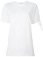 J.w. Anderson Knotted Sleeve T-shirt, Women's, Size: Xs, White, Cotton