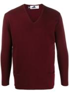 Anglozine Long-sleeve Fitted Sweater - Red