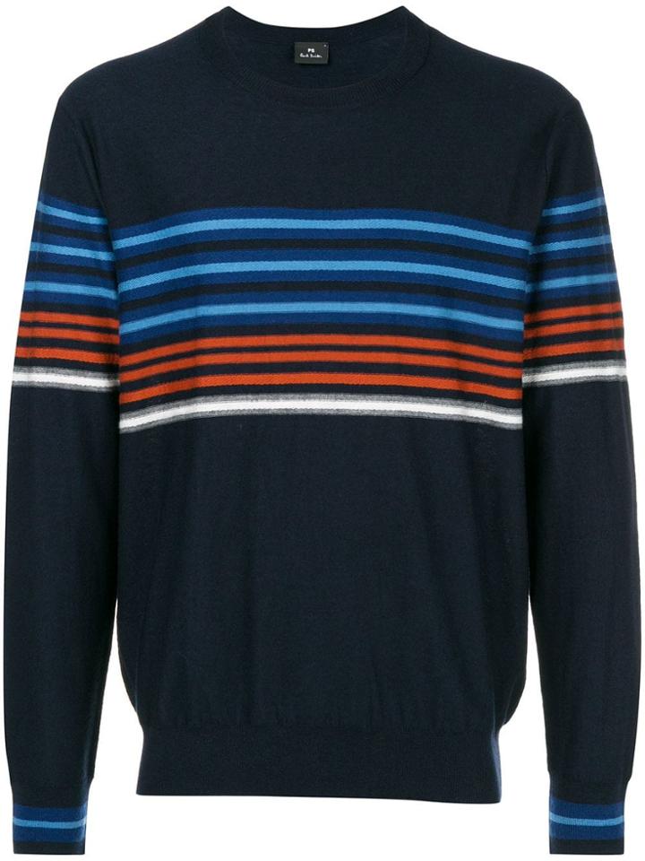 Ps By Paul Smith Stripe Detail Sweater - Blue