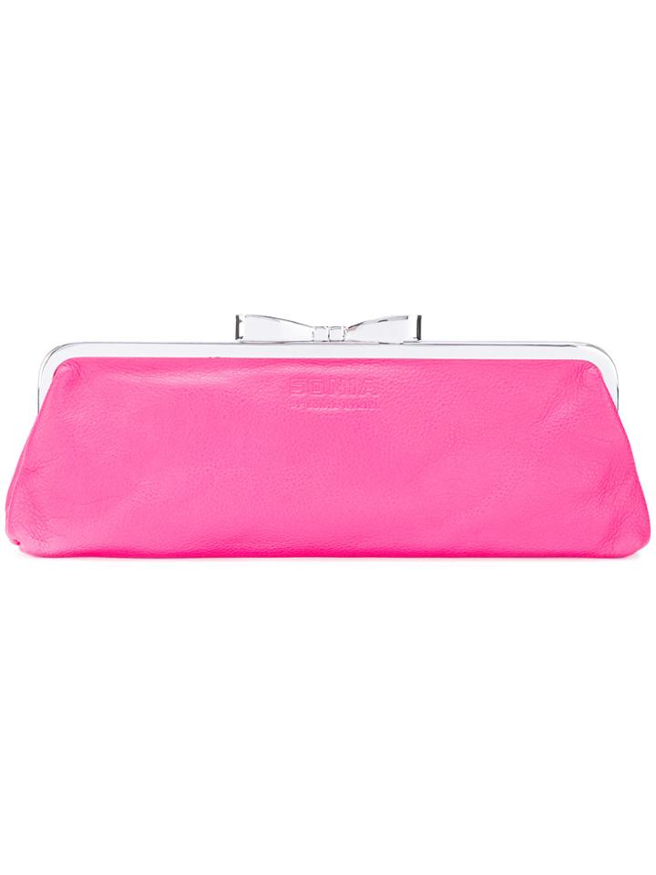 Sonia By Sonia Rykiel Bow Clasp Clutch Bag - Pink & Purple