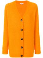 Ganni Buttoned V-neck Cardigan - Yellow & Orange