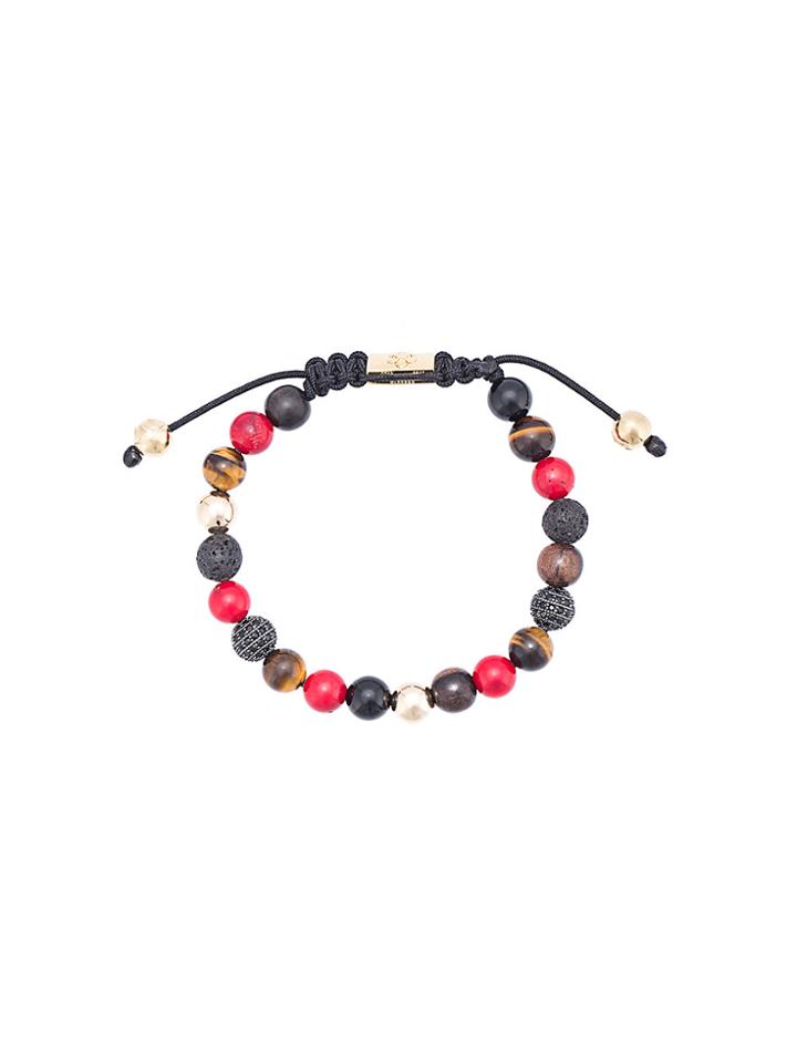 Nialaya Jewelry Red Jade, Brown Tiger Eye, Lava Stone, Agate, And