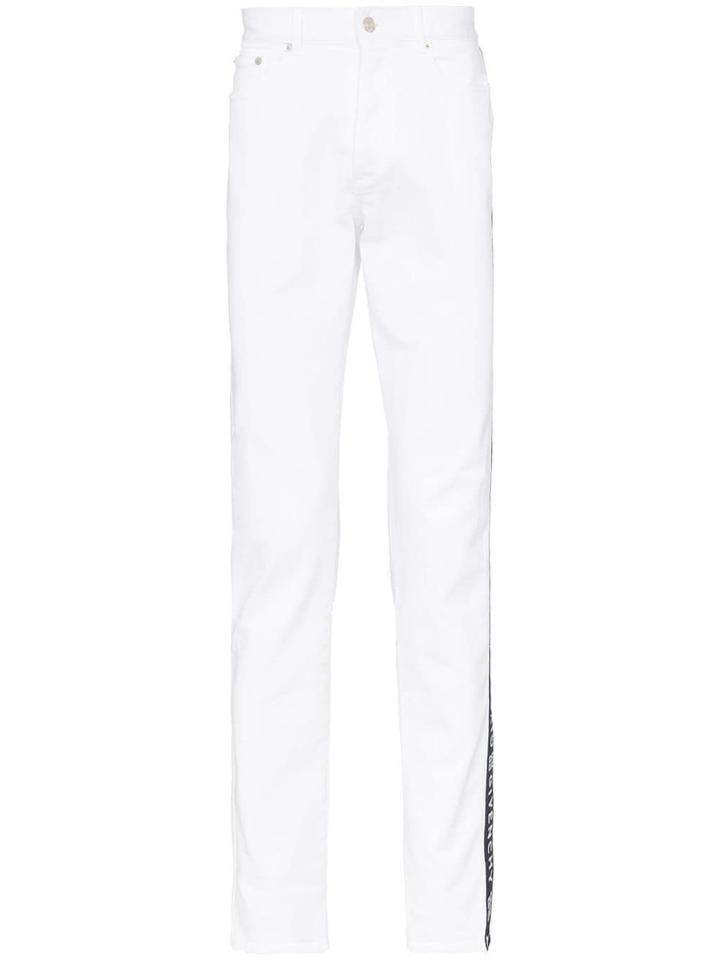 Givenchy Logo Stripe Slim Fit Jeans - White