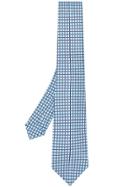Kiton Grid Pattern Tie - Blue