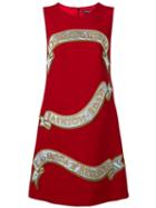 Dolce & Gabbana Front Print Shift Dress - Red