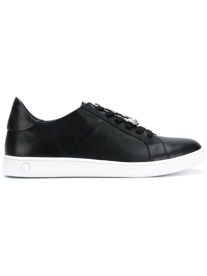 Versus Front Pin Designed Sneakers - Black