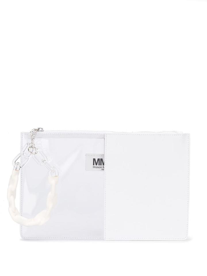 Mm6 Maison Margiela Transparent Clutch - White