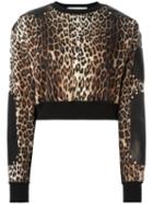 Givenchy Leather Panel Cropped Jumper, Women's, Size: Small, Black, Wool/lamb Skin