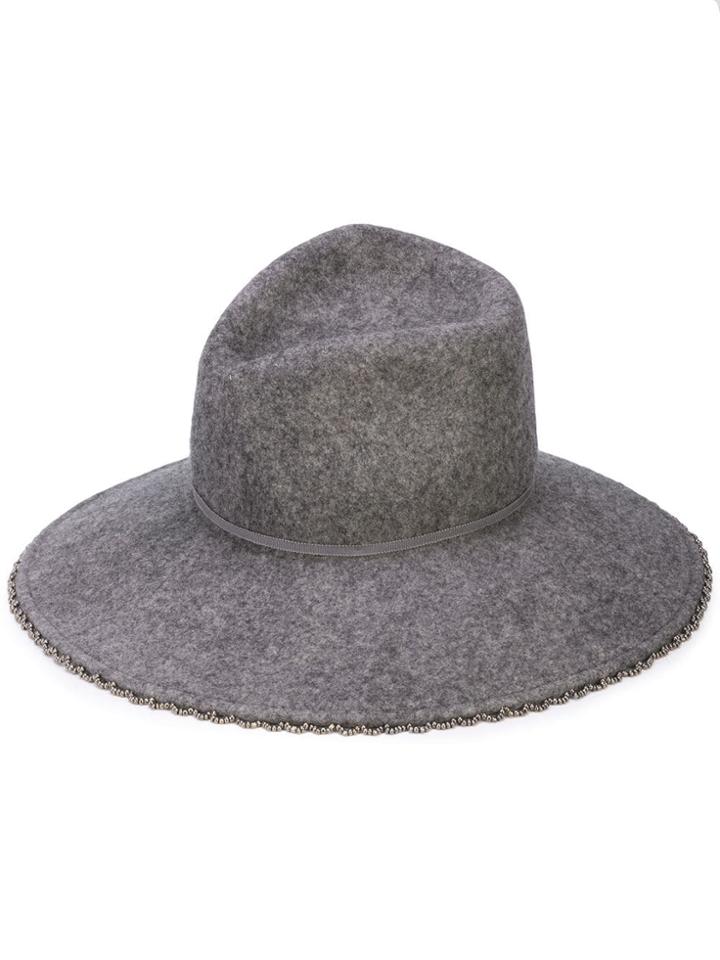 Gigi Burris Millinery Beaded Stetson Hat - Grey