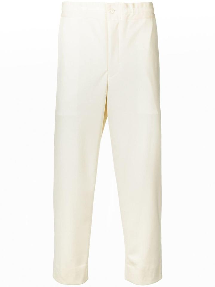 Comme Des Garçons Homme Plus Mid-rise Cropped Trousers - Yellow