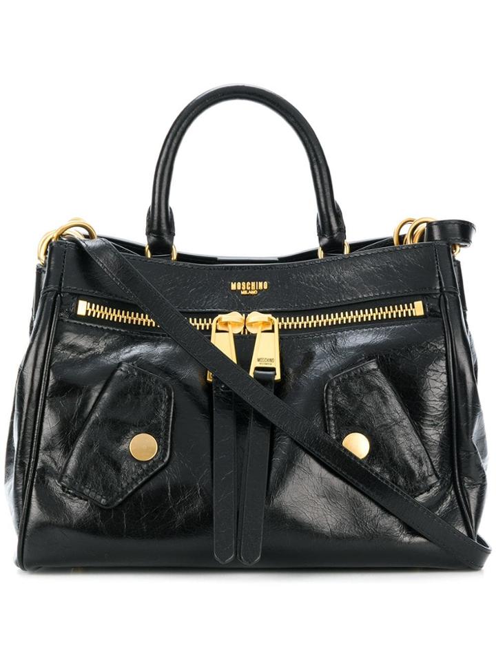 Moschino Flap Pocket Tote - Black