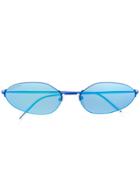 Balenciaga Eyewear Invisible Oval Sunglasses - Blue