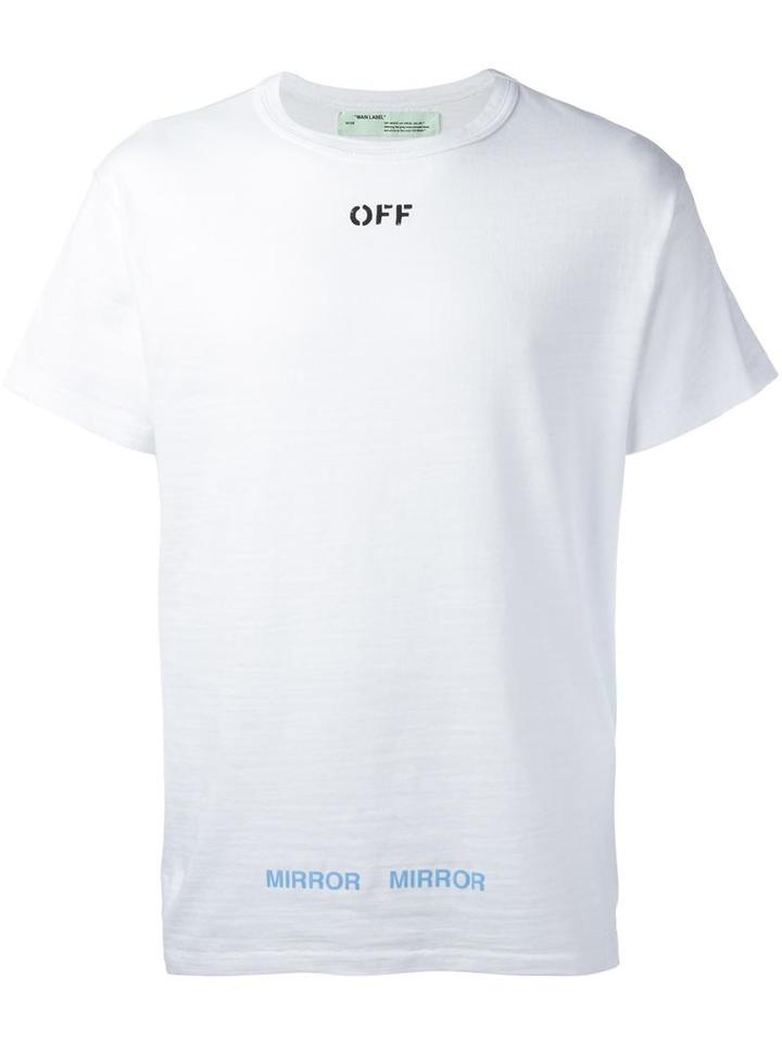 Off-white Logo Print T-shirt, Men's, Size: Medium, White, Cotton