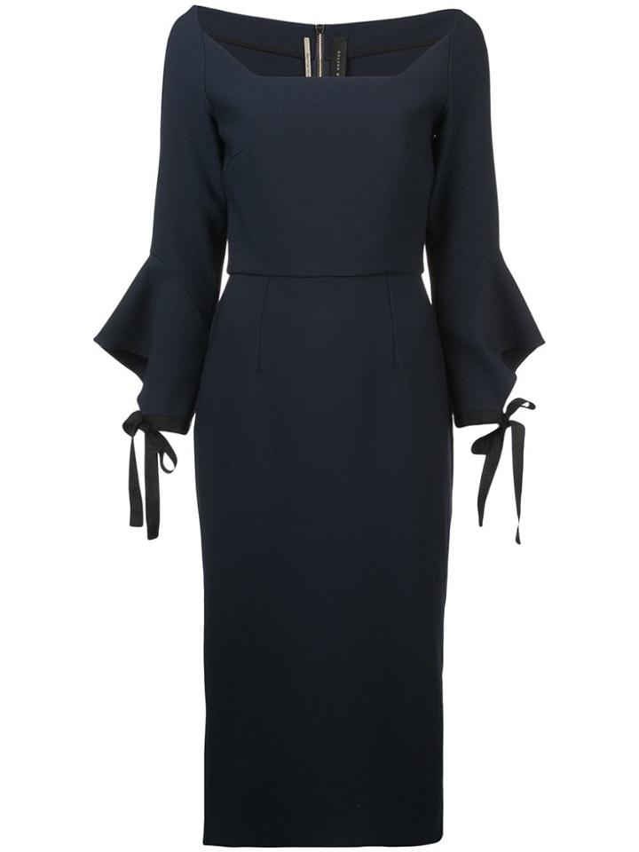 Roland Mouret Fitted Midi Dress - Black