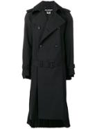 Junya Watanabe Pleated Trench Coat - Black