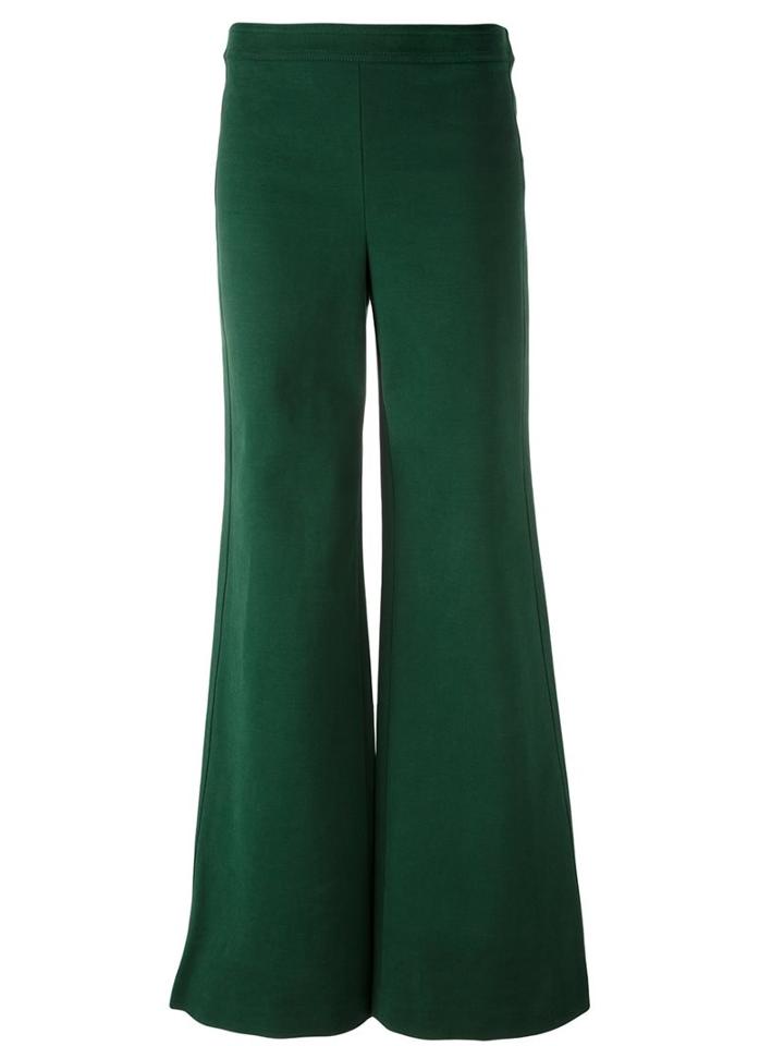 Tory Burch 'mesteno' Flared Trousers, Women's, Size: 2, Green, Cotton/spandex/elastane/lyocell