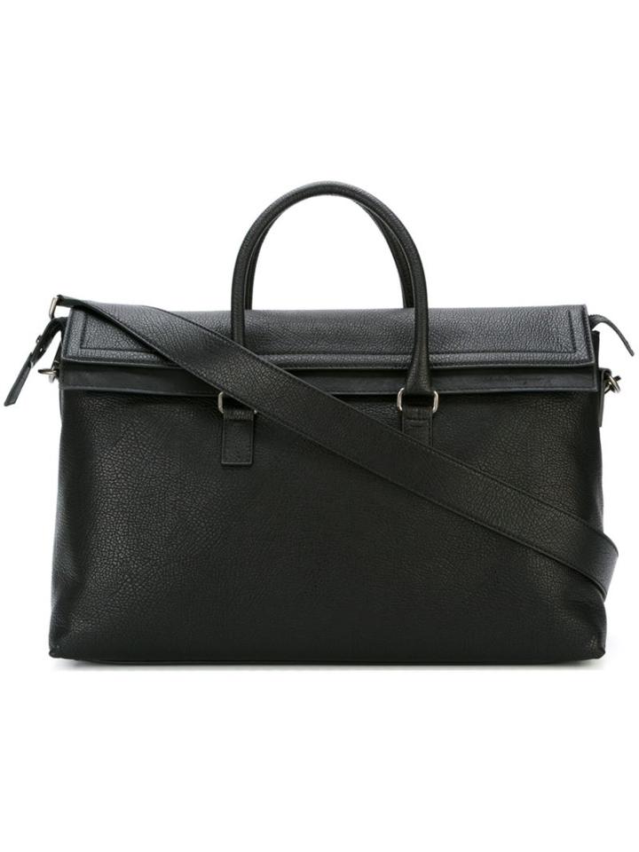 Salvatore Ferragamo Double Flap Tote, Women's, Black, Polyurethane